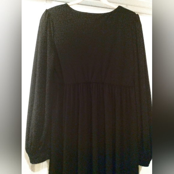 DKNY Black‎ Oversized Formal Lagenlook Whimsigoth Dress Medium - Picture 4 of 4